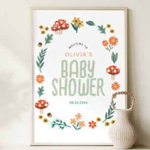 Rustic Forest Woodland Babydusche Begrüßungszeiche Poster