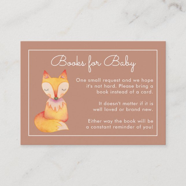 Rustic Fox Baby Showbuchkarte Begleitkarte (Vorderseite)
