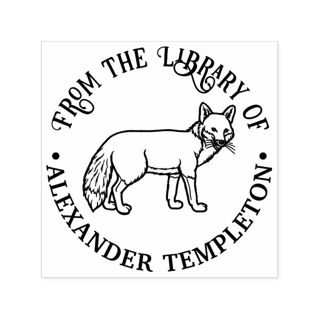 Rustic Fox Kontur "From the Library" Buchname Permastempel (Design)