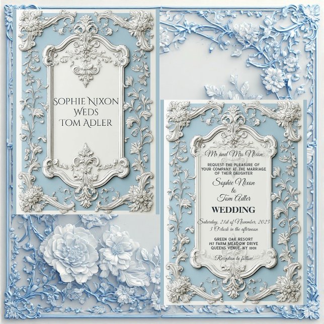 Rustic French Country Shabby Chic Floral Wedding   Einladung (Rustic French Country Shabby Chic Floral Wedding Invitation)