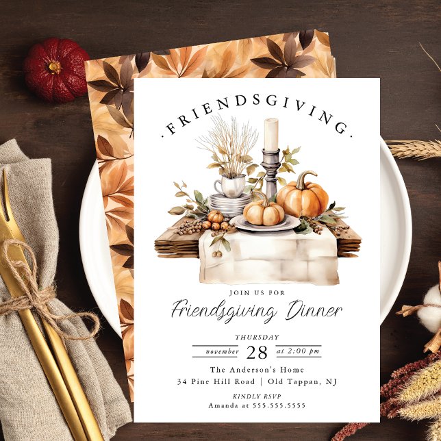Rustic Friendsgiving Dinner Einladung (Von Creator hochgeladen)