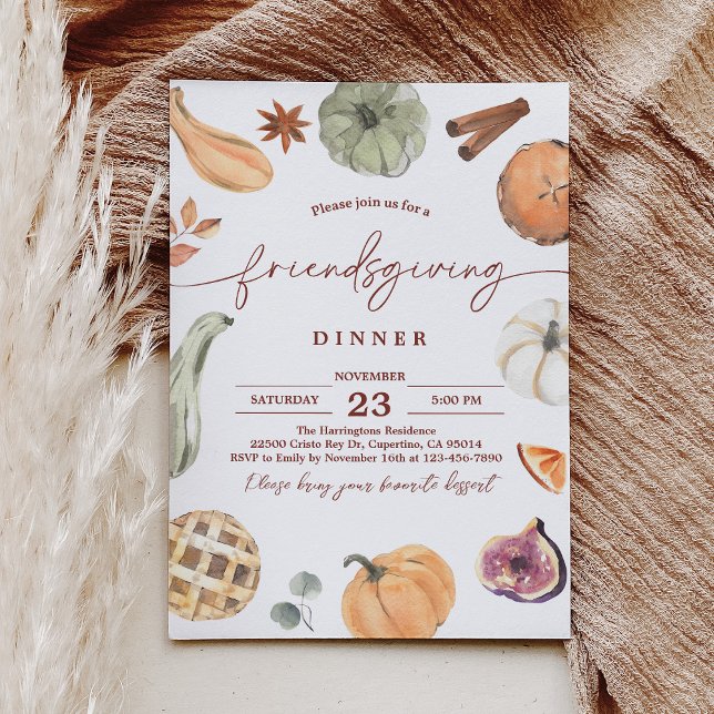 Rustic Friendsgiving Erntedank Dinner einladen Einladung (Von Creator hochgeladen)