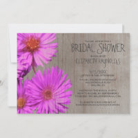 Rustic Frikarts Einladungen zur Aster Bridal-Dusch