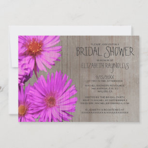 Rustic Frikarts Einladungen zur Aster Bridal-Dusch