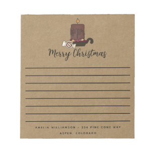 Rustic Frohe Weihnachten Grubby Candle Notepad Notizblock