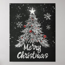 Rustic Frohe Weihnachts-Chalkboard Poster