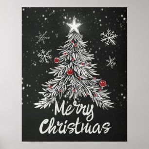 Rustic Frohe Weihnachts-Chalkboard Poster