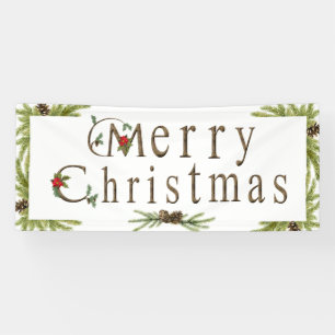 Rustic Frohe Weihnachtsbanner Banner