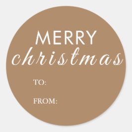 Rustic Frohe Weihnachtsgeschenke Name Runder Aufkleber
