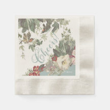 Rustic Garden Birds Chef Papier Cocktail Napkins