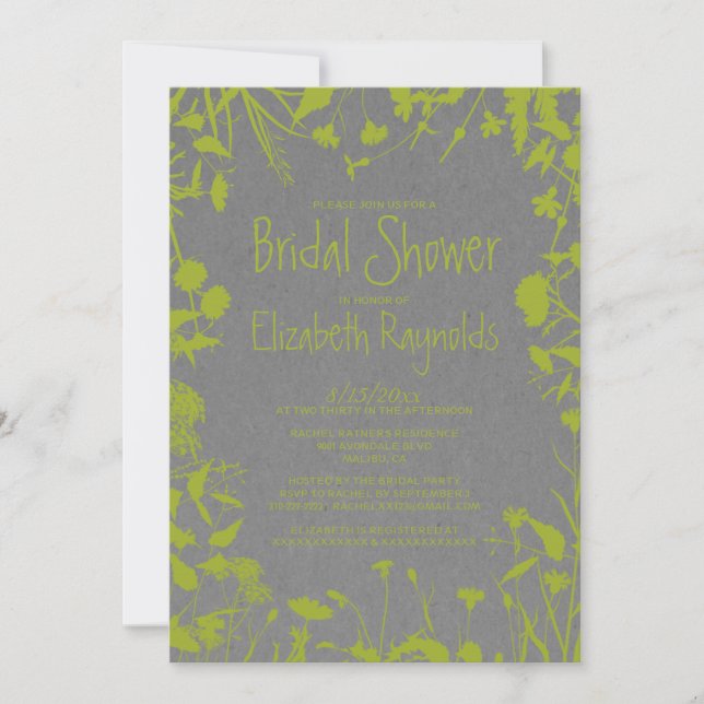 Rustic Garden Bridal Dusche Einladungen (Vorderseite)