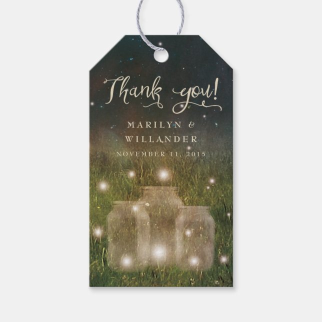 Rustic Garden Mason Jar Bezauberter Wald Gefallen  Geschenkanhänger (Vorderseite)