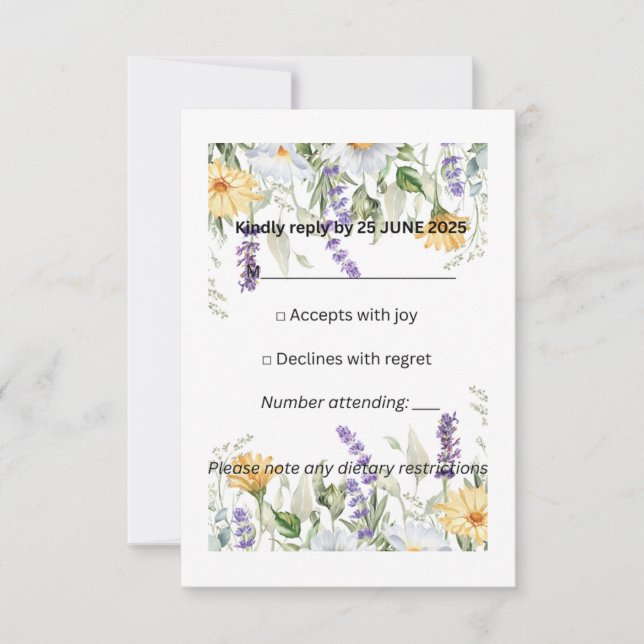 RUSTIC GARDEN ROMANCE RSP CARD RSVP KARTE (Vorderseite)