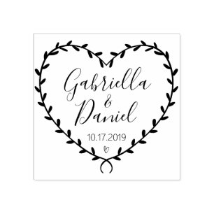 Rustic Garden Save the Date Logo Selbstfarbige Bri Gummistempel