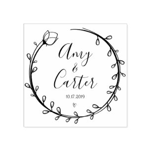 Rustic Garden Save the Date Logo Selbstfarbige Bri Gummistempel