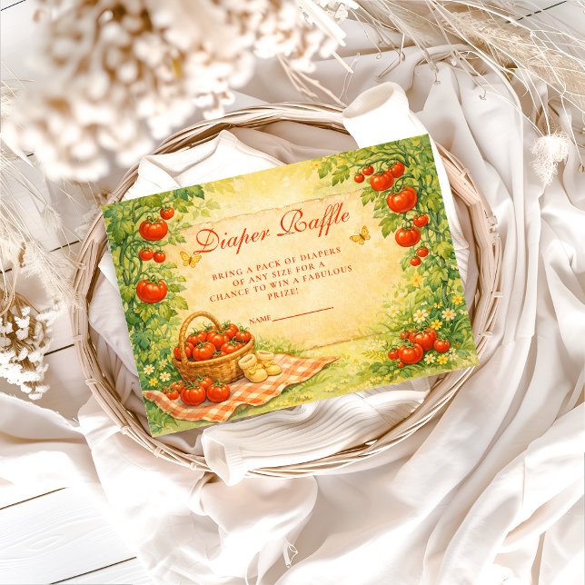 Rustic Garden Tomato Diapper Raffle Begleitkarte (Von Creator hochgeladen)