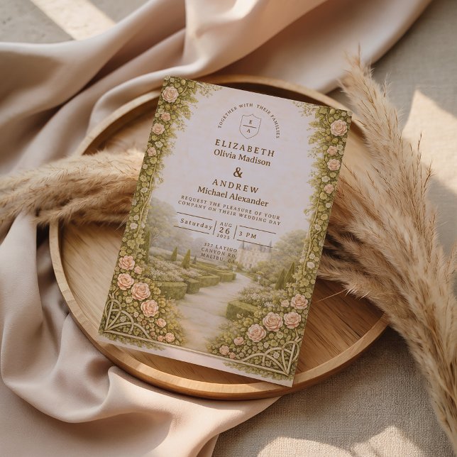 Rustic Garden Vineyard Wedding Einladung (Von Creator hochgeladen)