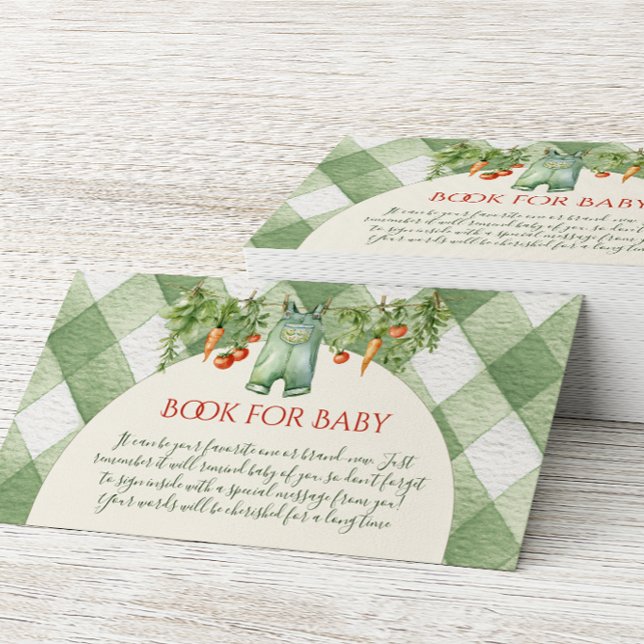 Rustic Gender Neutral Sprout Book For Baby Shower Begleitkarte (Von Creator hochgeladen)