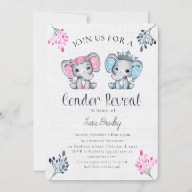 Rustic Gender Reveal Burlap Elefant Baby Dusche