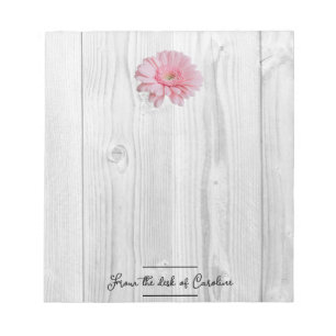 Rustic Gerber Daisy Personalisiert Notepad Notizblock