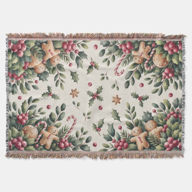 Rustic Gingerbread Holiday Decke (Vorderseite)