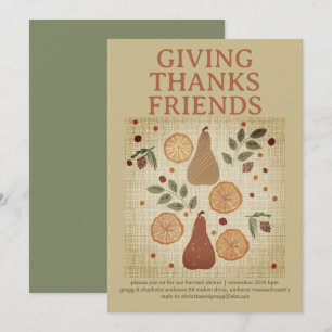 Rustic Giving Danke an die Freundschaft Harvest Einladung
