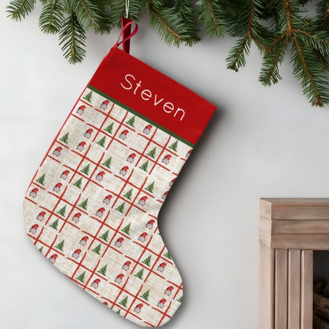 Rustic Gnomes & Trees – Tic Tac Toe Christmas Kleiner Weihnachtsstrumpf (Von Creator hochgeladen)