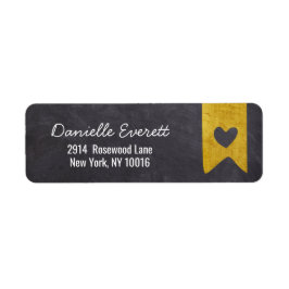 Rustic Gold Banner Chalkboard Herz Rücksendeadress