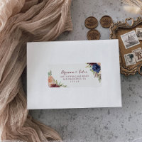 Rustic Gold Calligraphy Wedding RSVP-Adresse