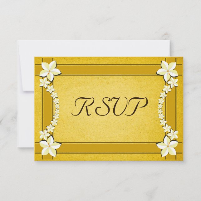 Rustic Gold Floral Wedding RSVP Response Cards (Vorderseite)