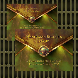 Rustic Gold Handyman Services Verde Green Rust Visitenkarte