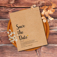 Rustic Gold Heart Save the Date Definition