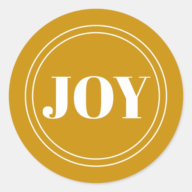 Rustic Gold Joy Round-Sticker Runder Aufkleber (Vorderseite)