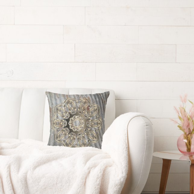 Rustic Gold Mandala Kissen (Liege)