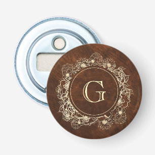 Rustic Gold Monogram Wedding Flaschenöffner