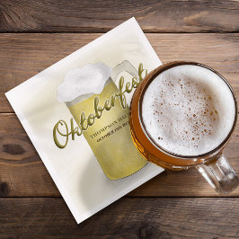 Rustic Gold Oktoberfest Wasserfarbe Einfaches Bier Serviette
