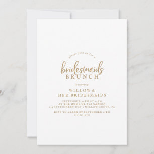Rustic Gold Script Bridesmaids Einladung zum Brunc