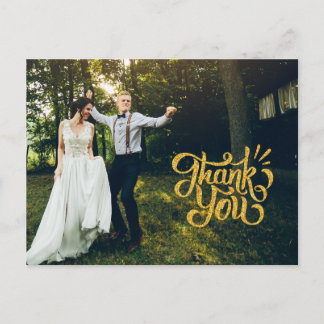 Rustic Gold Sparkle Wedding Vielen Dank Postkarten