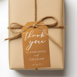 Rustic Gold White Typografy Einfache Hochzeit im H Geschenkanhänger