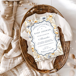 Rustic Golden Field Baby Shower Einladung