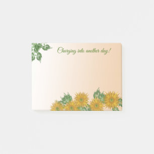 Rustic Golden Flowers, Greenery, and Leaves Post-it Klebezettel