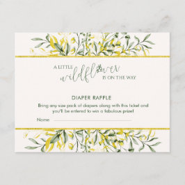 Rustic Golden Frame Baby Shower Diaper Raffle Begleitkarte
