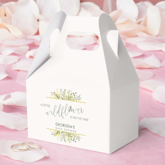 Rustic Golden Frame Wildflower on Way  Baby Shower Geschenkschachtel (Hochzeit)