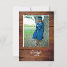 Rustic Graduation Party Invitation with photo Karte
