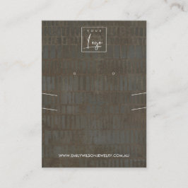 RUSTIC GRAY BRONZE LINE NECKLACE EARRING DISPLAY VISITENKARTE