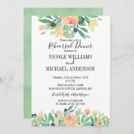 RUSTIC Green Aquarell Probe Dinner Einladung