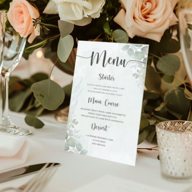 Rustic Green Eucalyptus Wedding Menu (Von Creator hochgeladen)