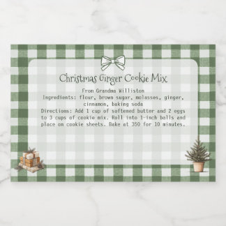 Rustic Green Gingham Christmas Trees Backing Mix Lebensmitteletikett