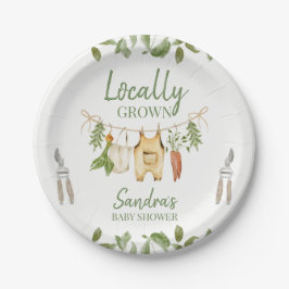 Rustic Green Locally Grown Baby Shower Pappteller