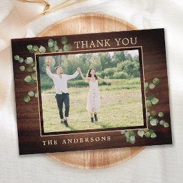 Rustic Greenerage Foliage Foto Wedding Vielen Dank Postkarte